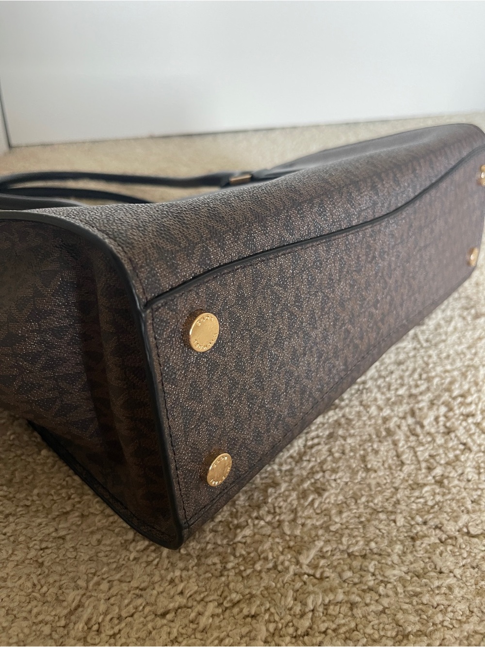 Michael Kors Brown Monogram Tote with Black Handles - Picture 5 of 8